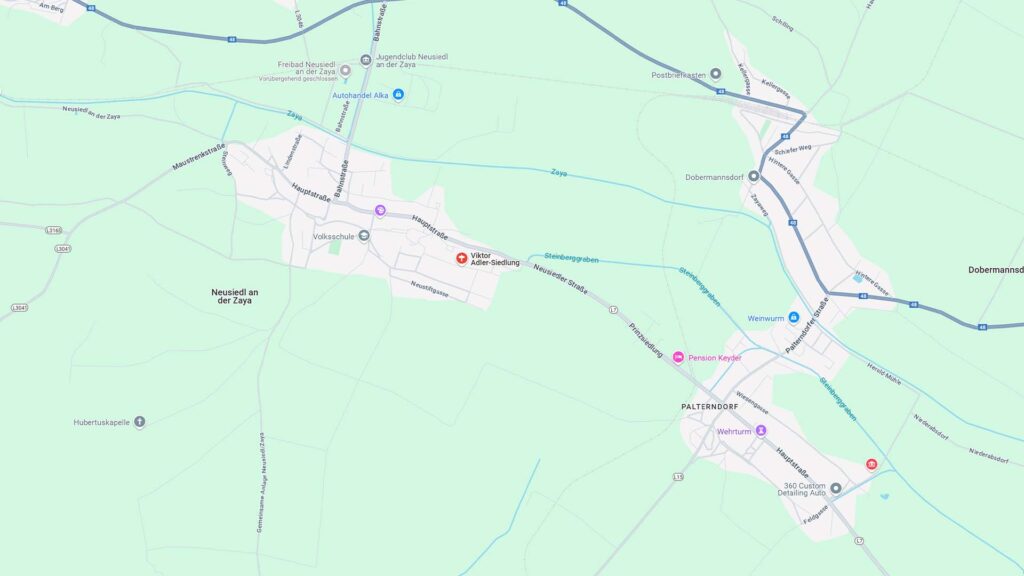 Bild einer Karte von Google Maps, welche die Adresse von Manuela Herold zeigt.